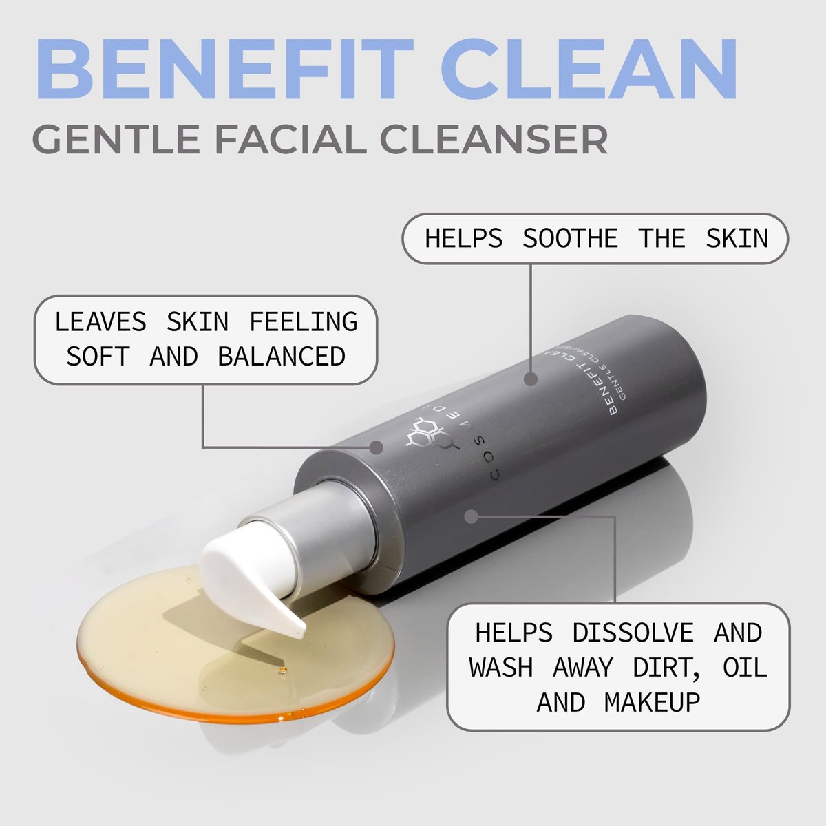 COSMEDIX Benefit Clean Gentle Face Wash Gel – Hydrating Facial Cleanser for Women & Men, Moisturizing Makeup Remover & Pore Minimizer for All Skin Types, 5 fl oz Avelisse