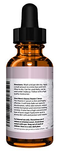 Double Sized (2 oz) Pure Vitamin C Serum for Face with Hyaluronic Acid - Anti Wrinkle, Anti Aging, Dark Circles, Age Spots, Pore Cleanser, Acne Scars, Organic Vegan Ingredients Avelisse