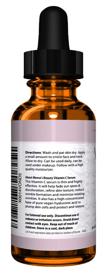 Double Sized (2 oz) Pure Vitamin C Serum for Face with Hyaluronic Acid - Anti Wrinkle, Anti Aging, Dark Circles, Age Spots, Pore Cleanser, Acne Scars, Organic Vegan Ingredients Avelisse