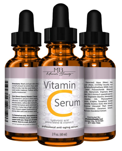 Double Sized (2 oz) Pure Vitamin C Serum for Face with Hyaluronic Acid - Anti Wrinkle, Anti Aging, Dark Circles, Age Spots, Pore Cleanser, Acne Scars, Organic Vegan Ingredients Avelisse
