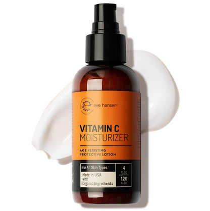 Eve Hansen Vitamin C Face Moisturizer - Lightweight Hydrating Cream with Vitamin B, Green Tea, Jojoba Oil - Cruelty-Free & Natural Ingredients - 4 oz Avelisse