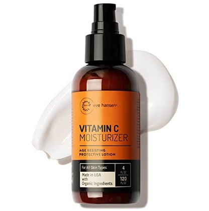 Eve Hansen Vitamin C Face Moisturizer - Lightweight Hydrating Cream with Vitamin B, Green Tea, Jojoba Oil - Cruelty-Free & Natural Ingredients - 4 oz Avelisse