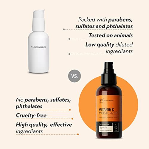 Eve Hansen Vitamin C Face Moisturizer - Lightweight Hydrating Cream with Vitamin B, Green Tea, Jojoba Oil - Cruelty-Free & Natural Ingredients - 4 oz Avelisse