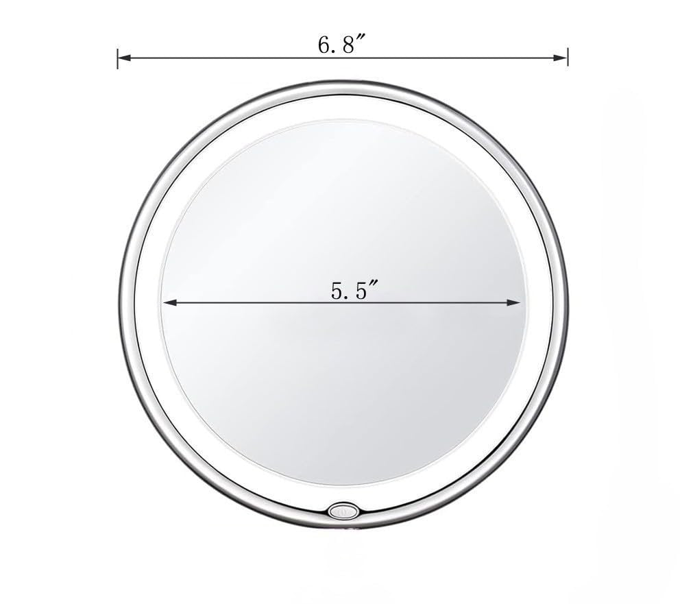JiBen LED Lighted 10X Magnifying Makeup Mirror with Power Locking Suction Cup, Bright Diffused Light and 360 Degree Rotating Adjustable Arm, Portable Cordless Home and Travel Bathroom Vanity Mirror Avelisse