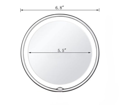 JiBen LED Lighted 10X Magnifying Makeup Mirror with Power Locking Suction Cup, Bright Diffused Light and 360 Degree Rotating Adjustable Arm, Portable Cordless Home and Travel Bathroom Vanity Mirror Avelisse