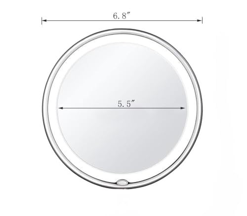 JiBen LED Lighted 10X Magnifying Makeup Mirror with Power Locking Suction Cup, Bright Diffused Light and 360 Degree Rotating Adjustable Arm, Portable Cordless Home and Travel Bathroom Vanity Mirror Avelisse