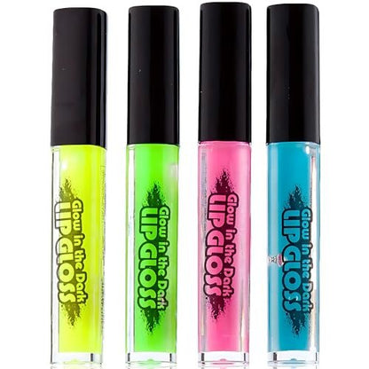 Glow In The Dark Lip Gloss Set – 4 Assorted Colors, Fun Party Favors for Kids
