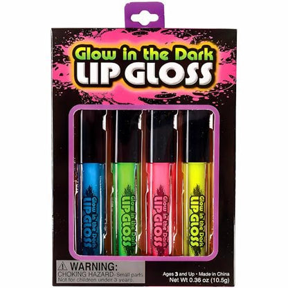 Glow In The Dark Lip Gloss Set – 4 Assorted Colors, Fun Party Favors for Kids