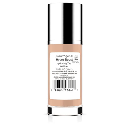 Neutrogena Hydro Boost Hydrating Tint Foundation for Dry Skin, with Hyaluronic Acid, Lightweight Oil-Free Water Gel, Non-Comedogenic, 30 Buff, 1.0 fl. oz