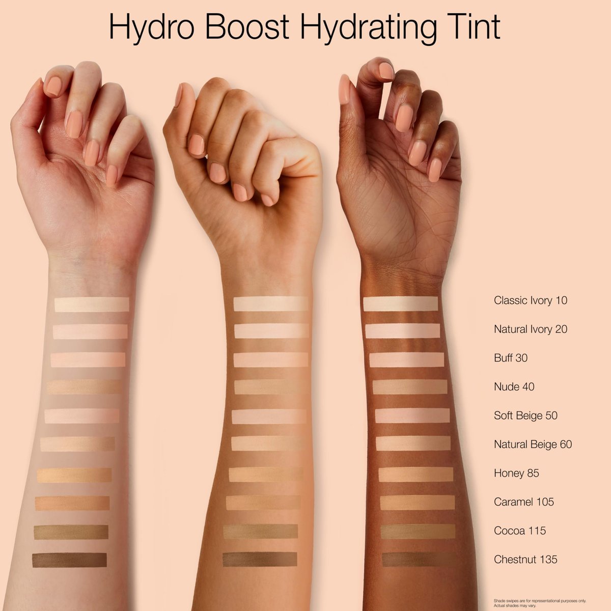 Neutrogena Hydro Boost Hydrating Tint Foundation for Dry Skin, with Hyaluronic Acid, Lightweight Oil-Free Water Gel, Non-Comedogenic, 30 Buff, 1.0 fl. oz - görsel 10