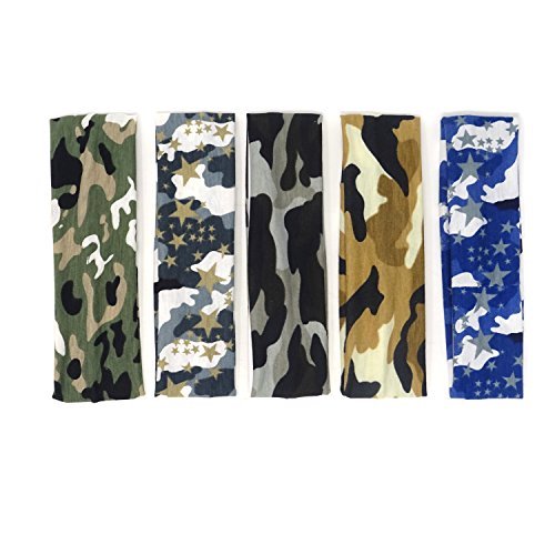 Honbay Camo Headband 5-Pack – Elastic Cotton Outdoor Sports Magic Scarf for Teens, Boys, Men, and Women - görsel 2