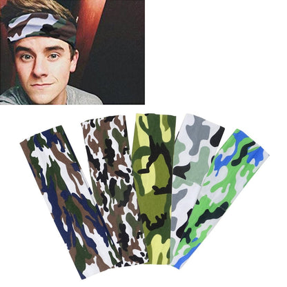 Honbay Camo Headband 5-Pack – Elastic Cotton Outdoor Sports Magic Scarf for Teens, Boys, Men, and Women