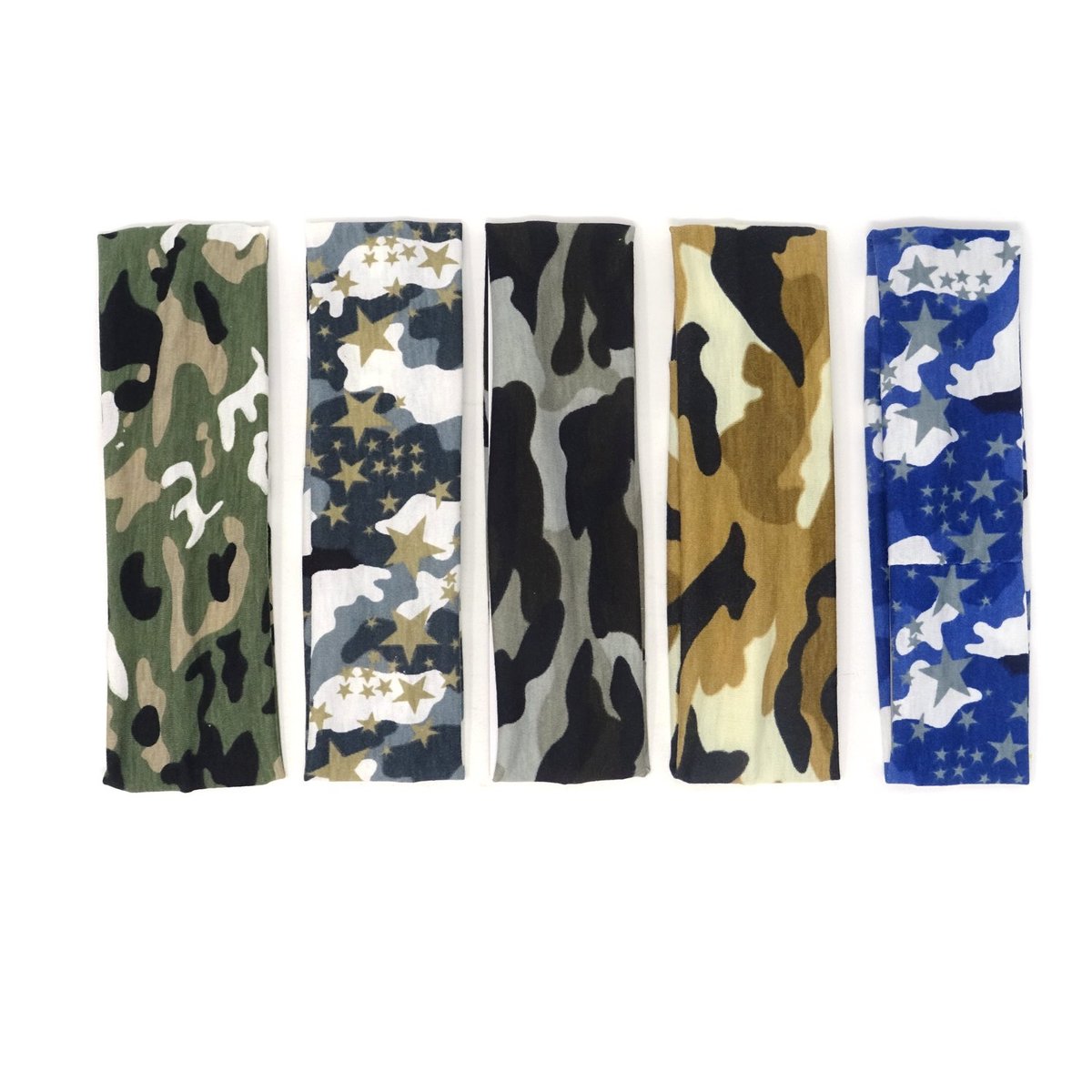 Honbay Camo Headband 5-Pack – Elastic Cotton Outdoor Sports Magic Scarf for Teens, Boys, Men, and Women - görsel 1