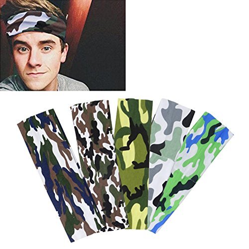 Honbay Camo Headband 5-Pack – Elastic Cotton Outdoor Sports Magic Scarf for Teens, Boys, Men, and Women - görsel 8