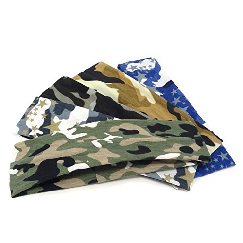 Honbay Camo Headband 5-Pack – Elastic Cotton Outdoor Sports Magic Scarf for Teens, Boys, Men, and Women - görsel 4