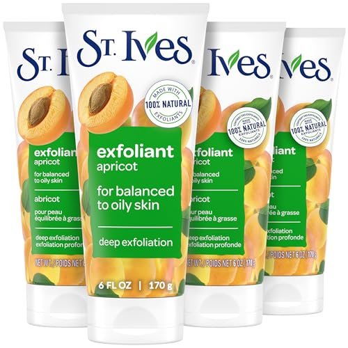 St. Ives Fresh Skin Apricot Face Scrub, Deep Exfoliator for Clean, Glowing Skin, Oil-Free Facial Scrub with 100% Natural Exfoliants, 6 oz (Pack of 4) - görsel 2