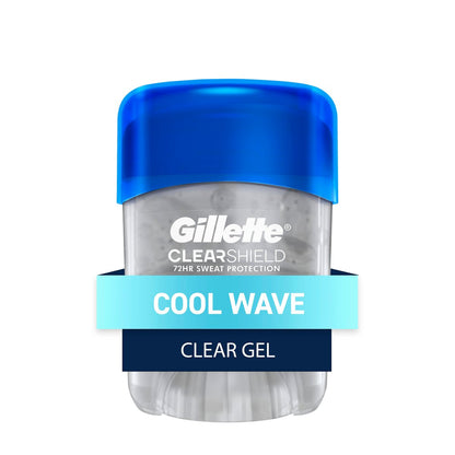 Gillette Antiperspirant Deodorant for Men, Cool Wave Scent, 72-Hour Sweat & Odor Protection, Clear Gel, Anti-White Marks, 0.5 oz