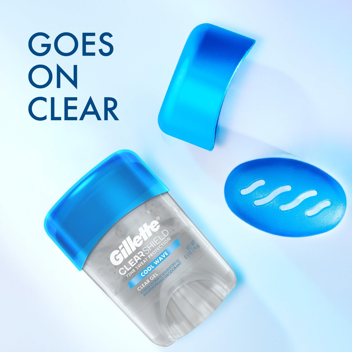 Gillette Antiperspirant Deodorant for Men, Cool Wave Scent, 72-Hour Sweat & Odor Protection, Clear Gel, Anti-White Marks, 0.5 oz - görsel 3