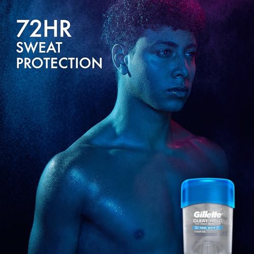 Gillette Antiperspirant Deodorant for Men, Cool Wave Scent, 72-Hour Sweat & Odor Protection, Clear Gel, Anti-White Marks, 0.5 oz - görsel 6