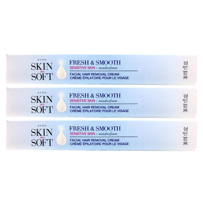 Avon Skin So Soft Fresh & Smooth Sensitive Skin Facial Hair Removal Cream - 3 Pack Avelisse