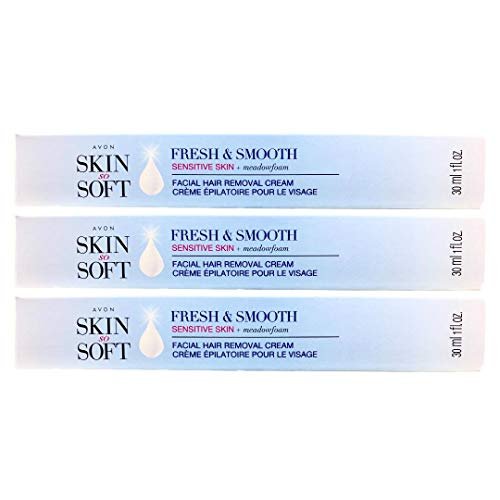 Avon Skin So Soft Fresh & Smooth Sensitive Skin Facial Hair Removal Cream - 3 Pack Avelisse