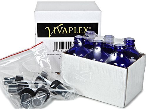 Vivaplex 6-Pack 2 oz Cobalt Blue Glass Bottles with Black Fine Mist Sprayers - görsel 6