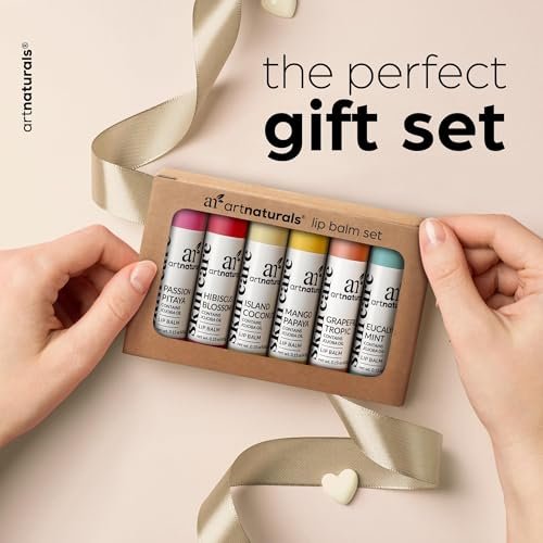 ArtNaturals Beeswax Lip Balm Gift Set – 6 Pack Assorted Flavors with Coconut Oil, Aloe & Jojoba Oil – Hydrating, Nourishing, Natural Lip Care - görsel 4
