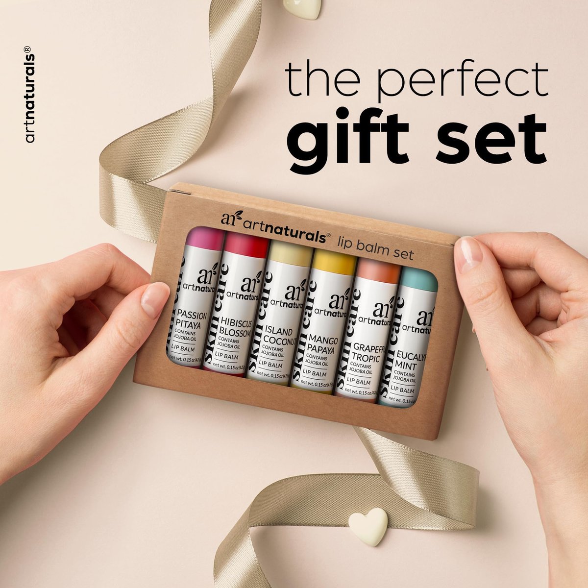 ArtNaturals Beeswax Lip Balm Gift Set – 6 Pack Assorted Flavors with Coconut Oil, Aloe & Jojoba Oil – Hydrating, Nourishing, Natural Lip Care - görsel 3