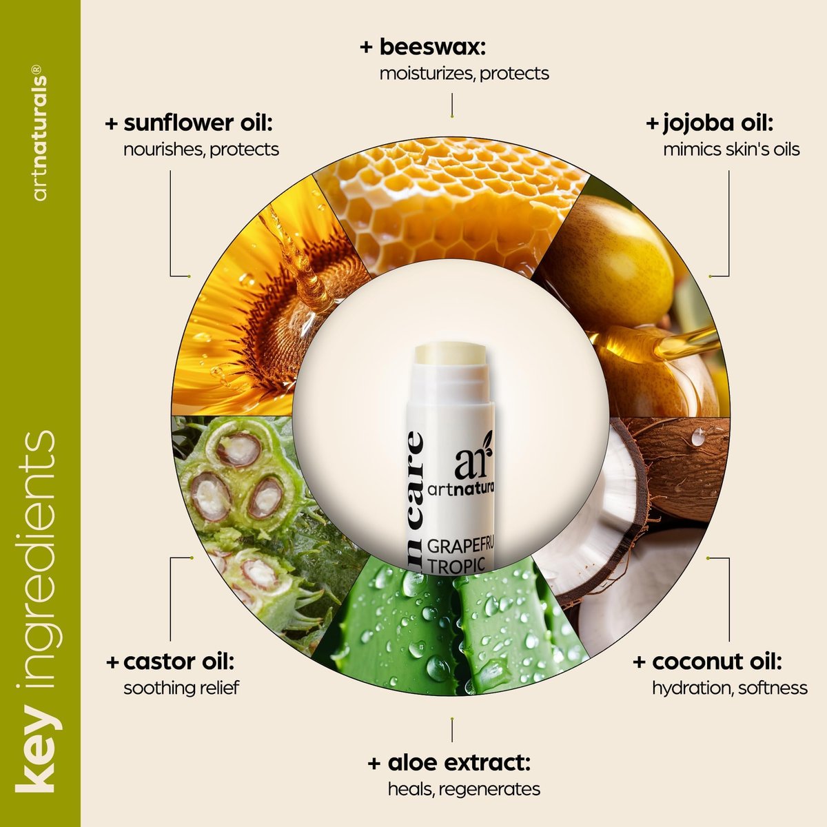 ArtNaturals Beeswax Lip Balm Gift Set – 6 Pack Assorted Flavors with Coconut Oil, Aloe & Jojoba Oil – Hydrating, Nourishing, Natural Lip Care - görsel 7