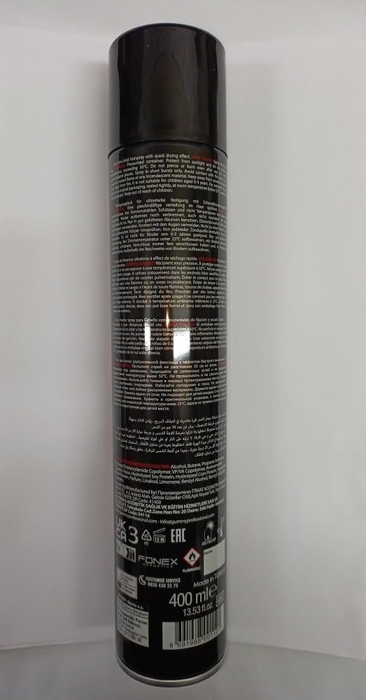Gummy Professional Keratin Hair Spray Ultra Strong Hold – Matte Finish, Long-Lasting Volume & Frizz Control – Unscented – 400 ml Avelisse