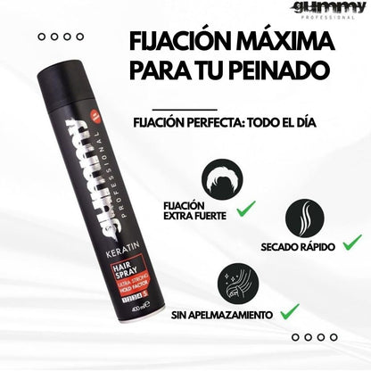 Gummy Professional Keratin Hair Spray Ultra Strong Hold – Matte Finish, Long-Lasting Volume & Frizz Control – Unscented – 400 ml Avelisse