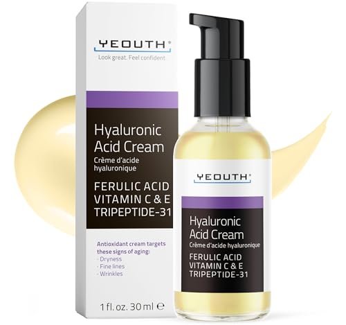 YEOUTH Hyaluronic Acid Moisturizer Face Cream with Vitamin C & E, Ferulic Acid & Tripeptide 31 – Hydrating Face Moisturizer for Dry & Dull Skin, 1 oz - görsel 2