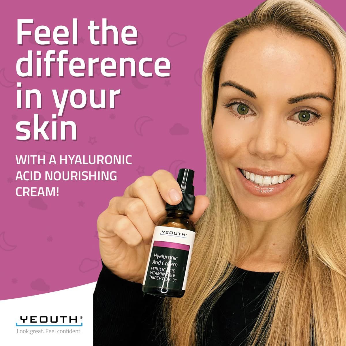 YEOUTH Hyaluronic Acid Moisturizer Face Cream with Vitamin C & E, Ferulic Acid & Tripeptide 31 – Hydrating Face Moisturizer for Dry & Dull Skin, 1 oz - görsel 11