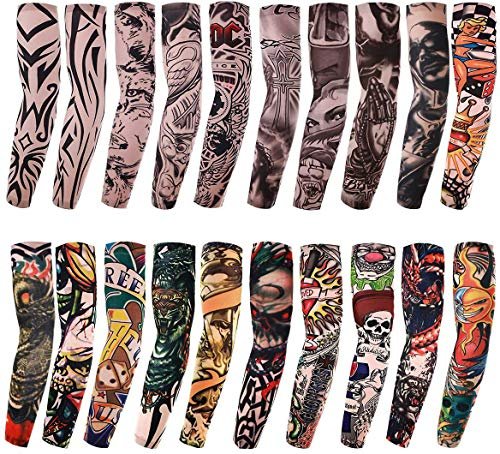 20 Pcs Temporary Tattoo Arm Sleeves - Tiger, Crown, Heart, Skull & Tribal Designs for Adults | Akstore - görsel 2