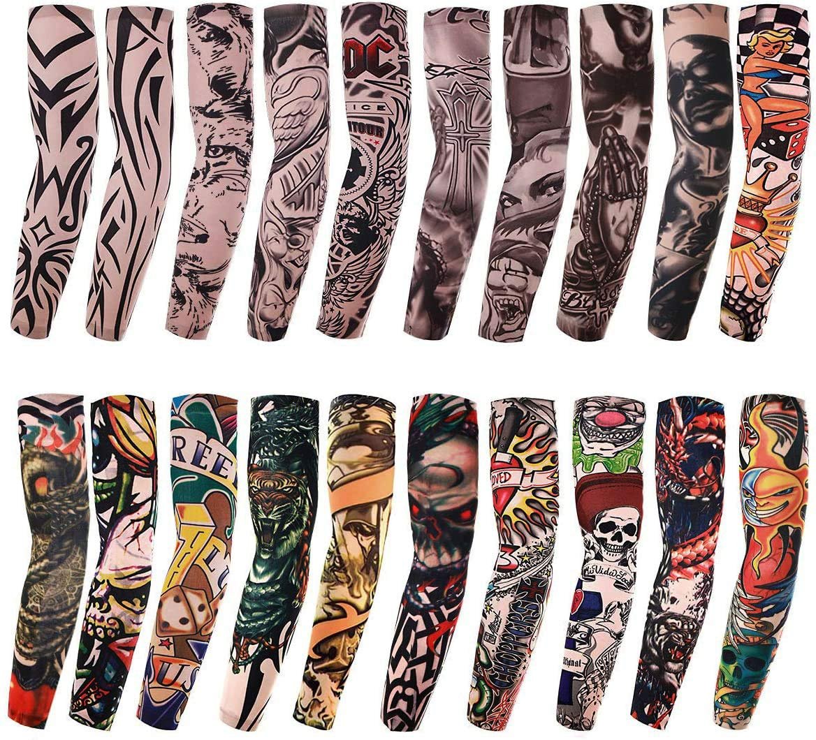 20 Pcs Temporary Tattoo Arm Sleeves - Tiger, Crown, Heart, Skull & Tribal Designs for Adults | Akstore - görsel 1