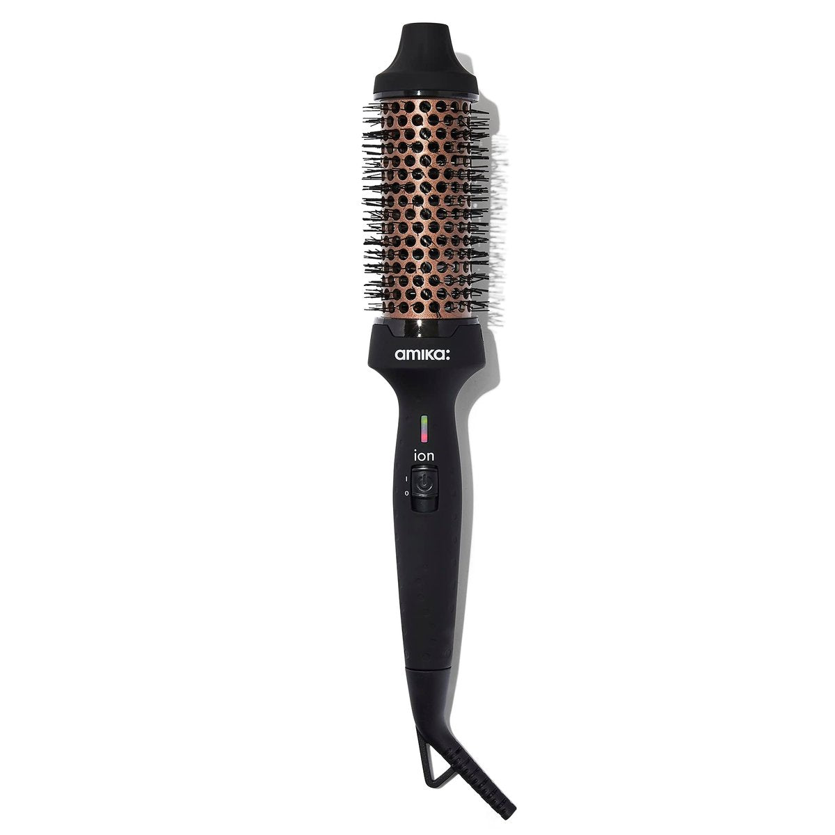 Amika Blowout Babe Thermal Ionic Hairbrush – 1.5" Ceramic Round Brush for Smoothing, Volume & Shine – Ionic Technology to Tame Frizz – Black Avelisse