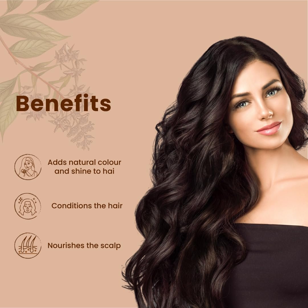 Just Jaivik 100% Natural USDA Certified Organic Henna Powder for Hair - 227g (0.5 lb / 8 oz) - No Chemicals or Additives - görsel 5