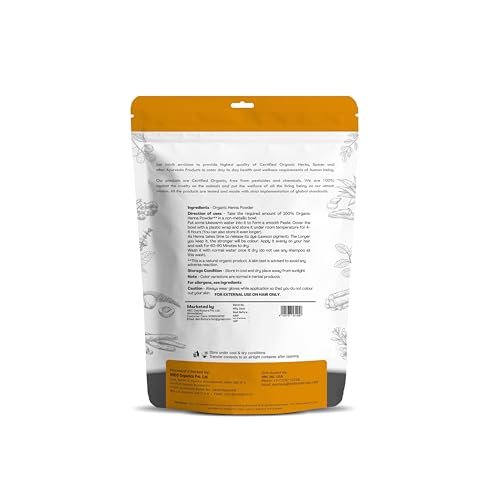 Just Jaivik 100% Natural USDA Certified Organic Henna Powder for Hair - 227g (0.5 lb / 8 oz) - No Chemicals or Additives - görsel 4