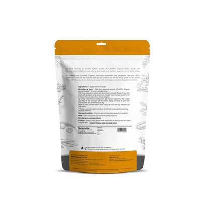 Just Jaivik 100% Natural USDA Certified Organic Henna Powder for Hair - 227g (0.5 lb / 8 oz) - No Chemicals or Additives