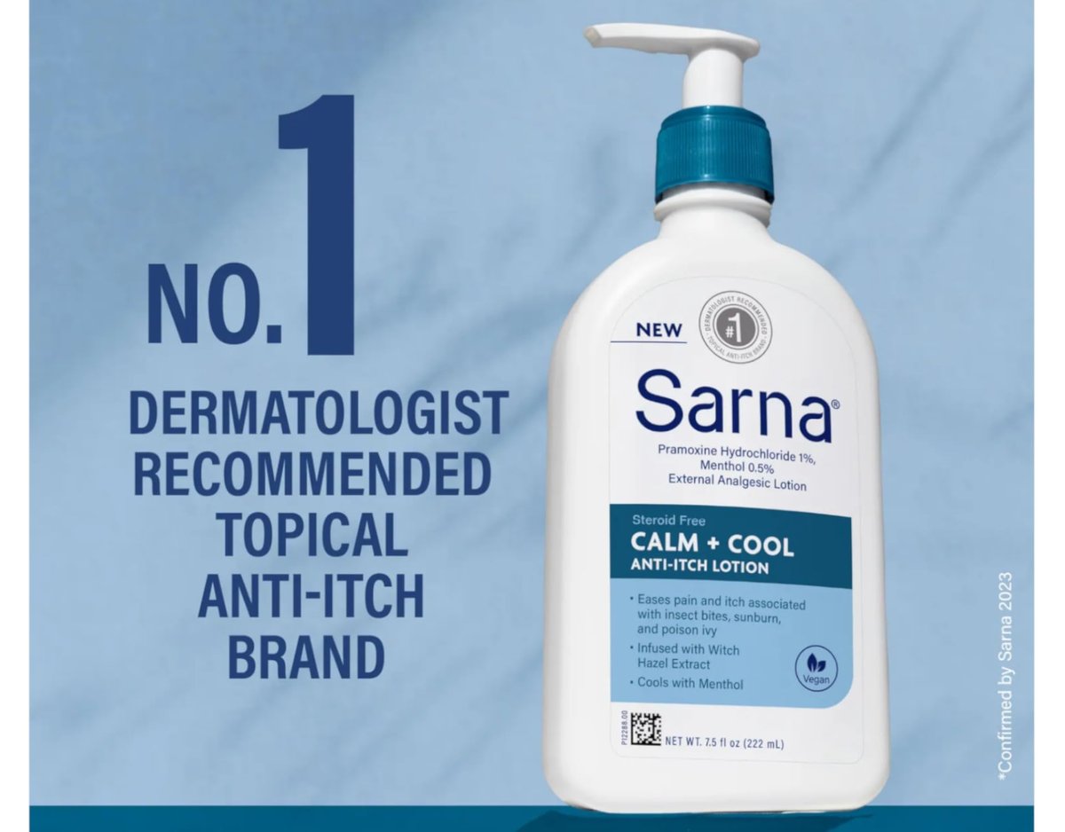 Sarna Calm + Cool Anti-Itch Lotion 7.5 Fl. Oz. (Pack of 2) Avelisse