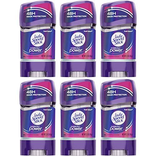 Lady Speed Stick 48HR Antiperspirant Deodorant Gel Fresh Fusion 2.30 oz (Pack of 6) Avelisse