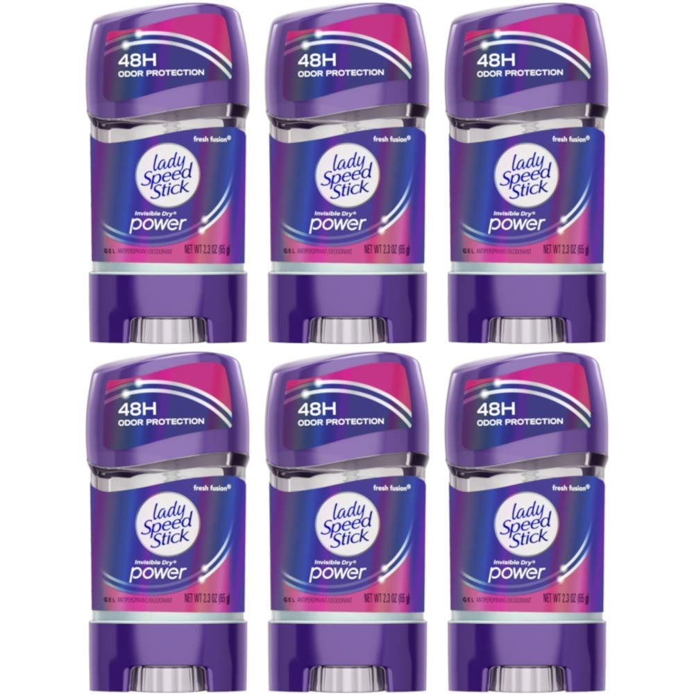 Lady Speed Stick 48HR Antiperspirant Deodorant Gel Fresh Fusion 2.30 oz (Pack of 6) Avelisse