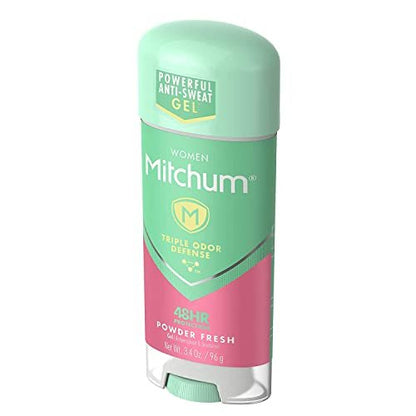 Mitchum For Women Anti-Perspirant Deodorant Clear Gel Powder Fresh, 3.4 oz (Pack of 3) Avelisse
