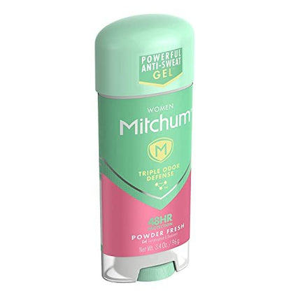 Mitchum For Women Anti-Perspirant Deodorant Clear Gel Powder Fresh, 3.4 oz (Pack of 3) Avelisse