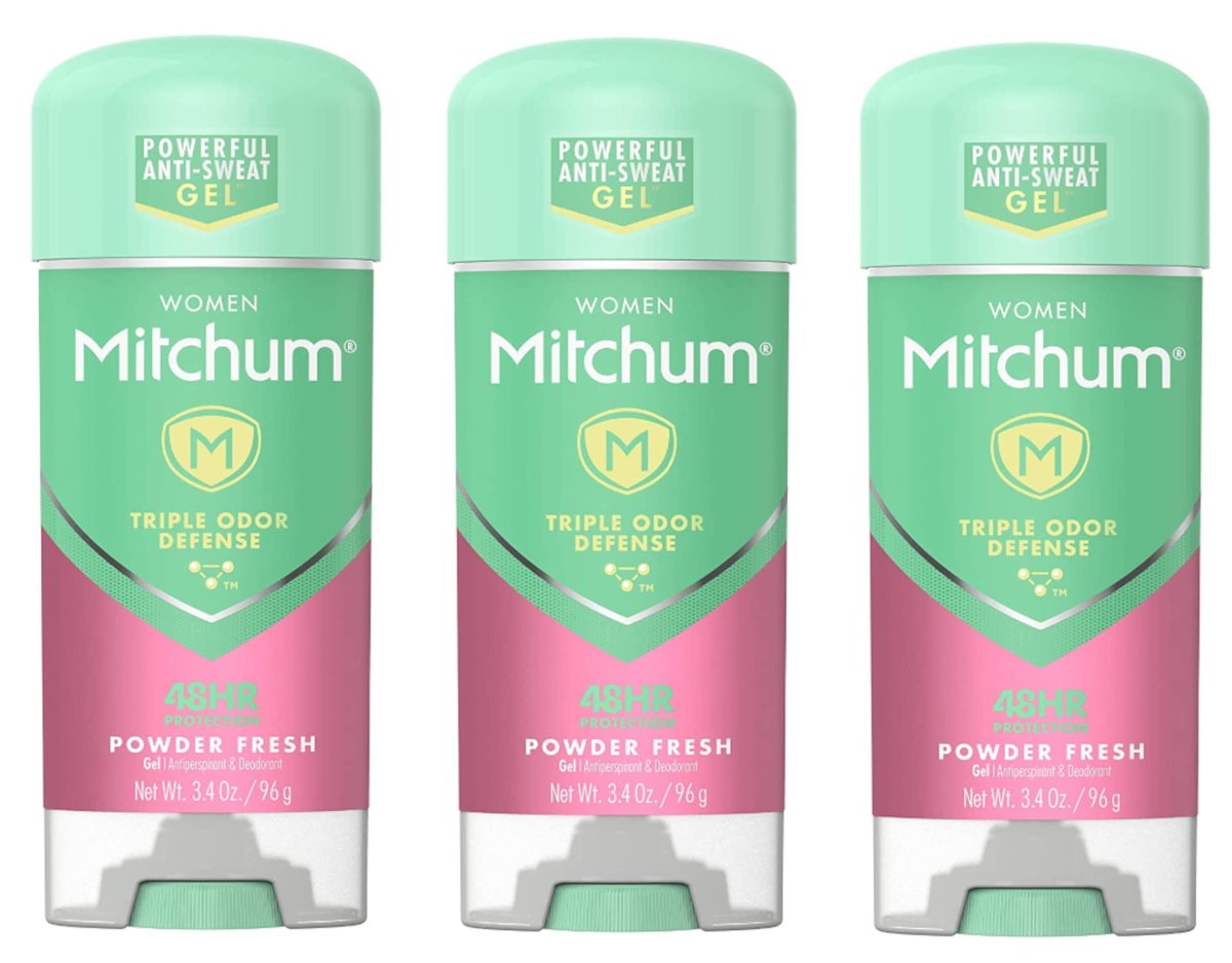 Mitchum For Women Anti-Perspirant Deodorant Clear Gel Powder Fresh, 3.4 oz (Pack of 3) Avelisse