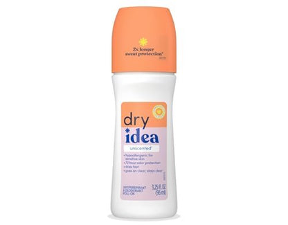 Dry Idea Unscented Roll-On Antiperspirant Deodorant, 3.25 oz (Pack of 10)