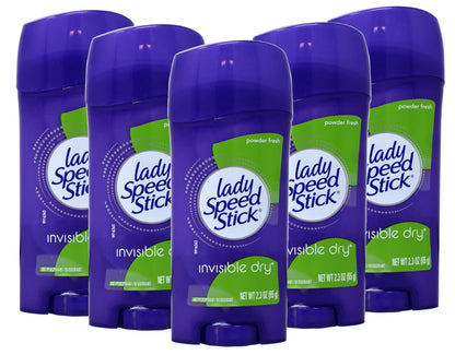 Lady Speed Stick Antiperspirant Deodorant Invisible Dry Powder Fresh 2.3 oz (Pack of 5) Avelisse