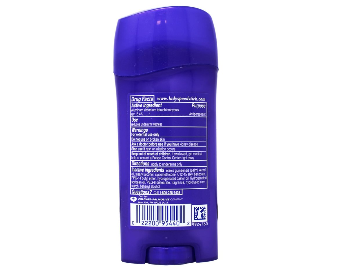 Lady Speed Stick Antiperspirant Deodorant Invisible Dry Powder Fresh 2.3 oz (Pack of 5) Avelisse