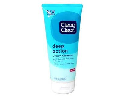 Clean & Clear Sensitive Skin Deep Action Cream Cleanser, 6.5 oz (2 Pack) Avelisse
