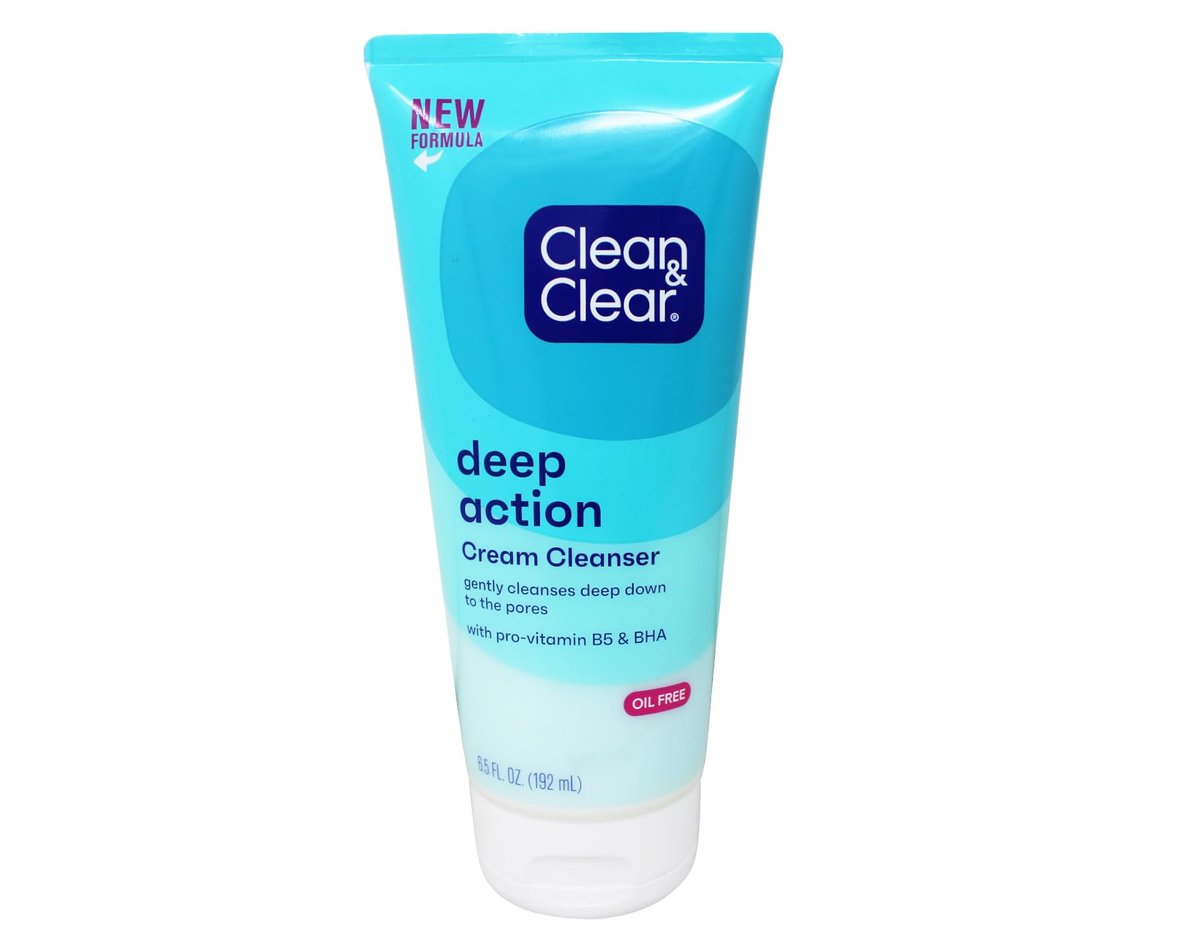 Clean & Clear Sensitive Skin Deep Action Cream Cleanser, 6.5 oz (2 Pack) Avelisse